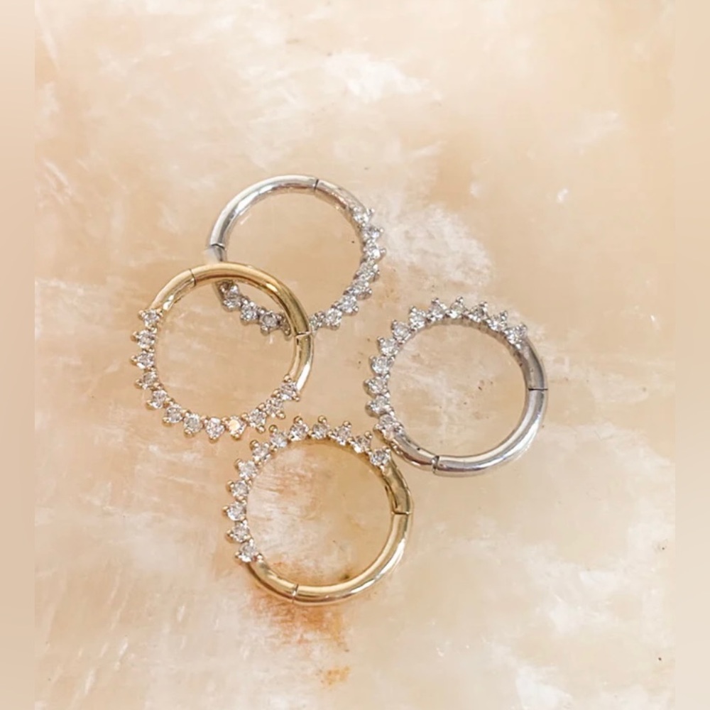 Kate Diamond Hoops - Picture 3 of 4